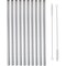 10 Extra Wide Boba Straws with 2 Cleaning Brushes, Reusable Metal (12 Pieces)